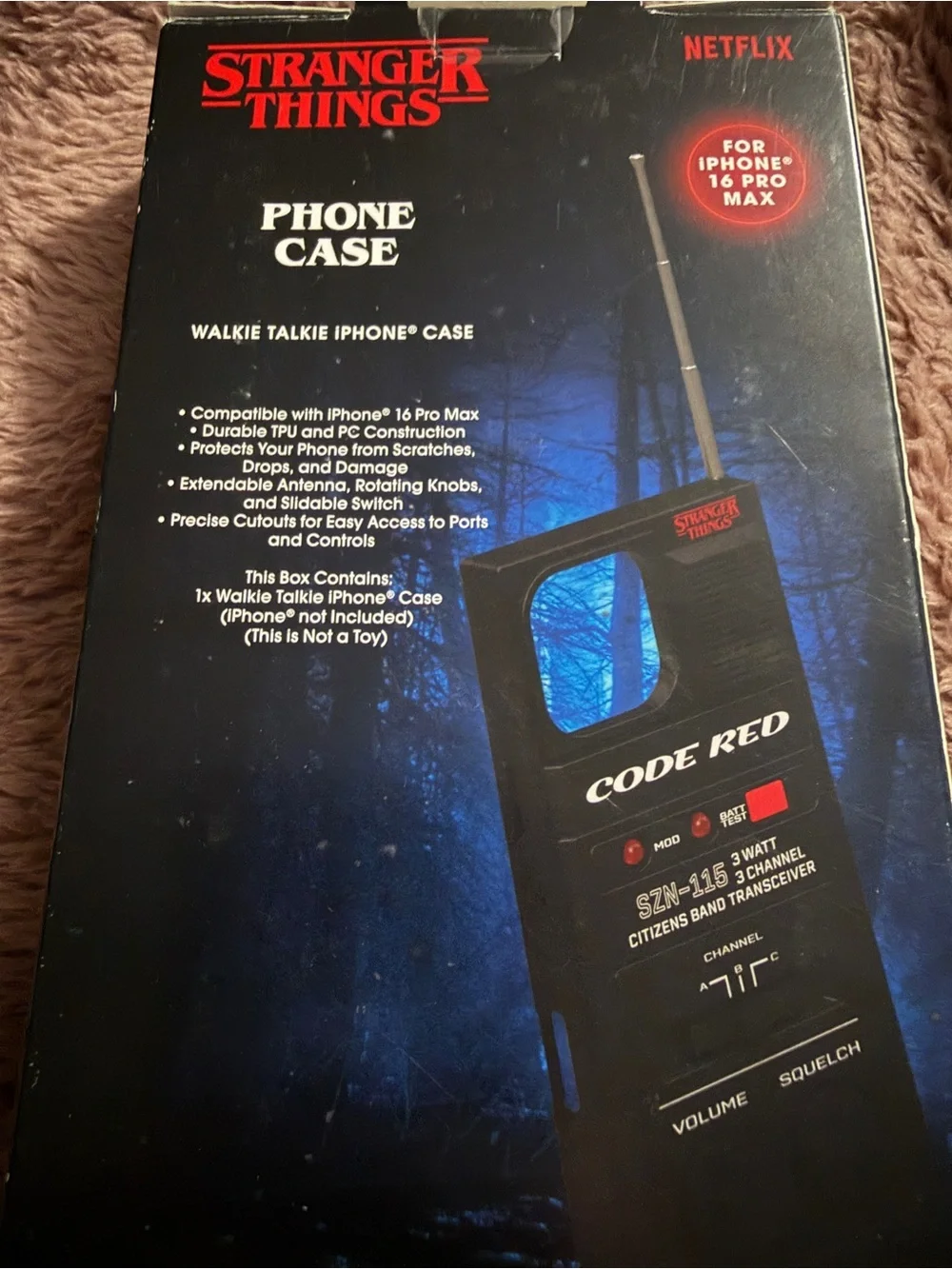 Stranger Things Fan Code Red Walkie Talkie Phone Case Apple iPhone 16 Pro Max
